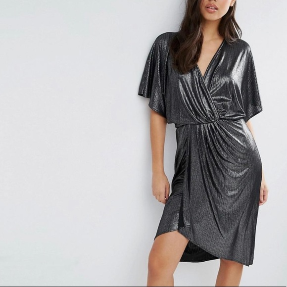 metallic kimono dress